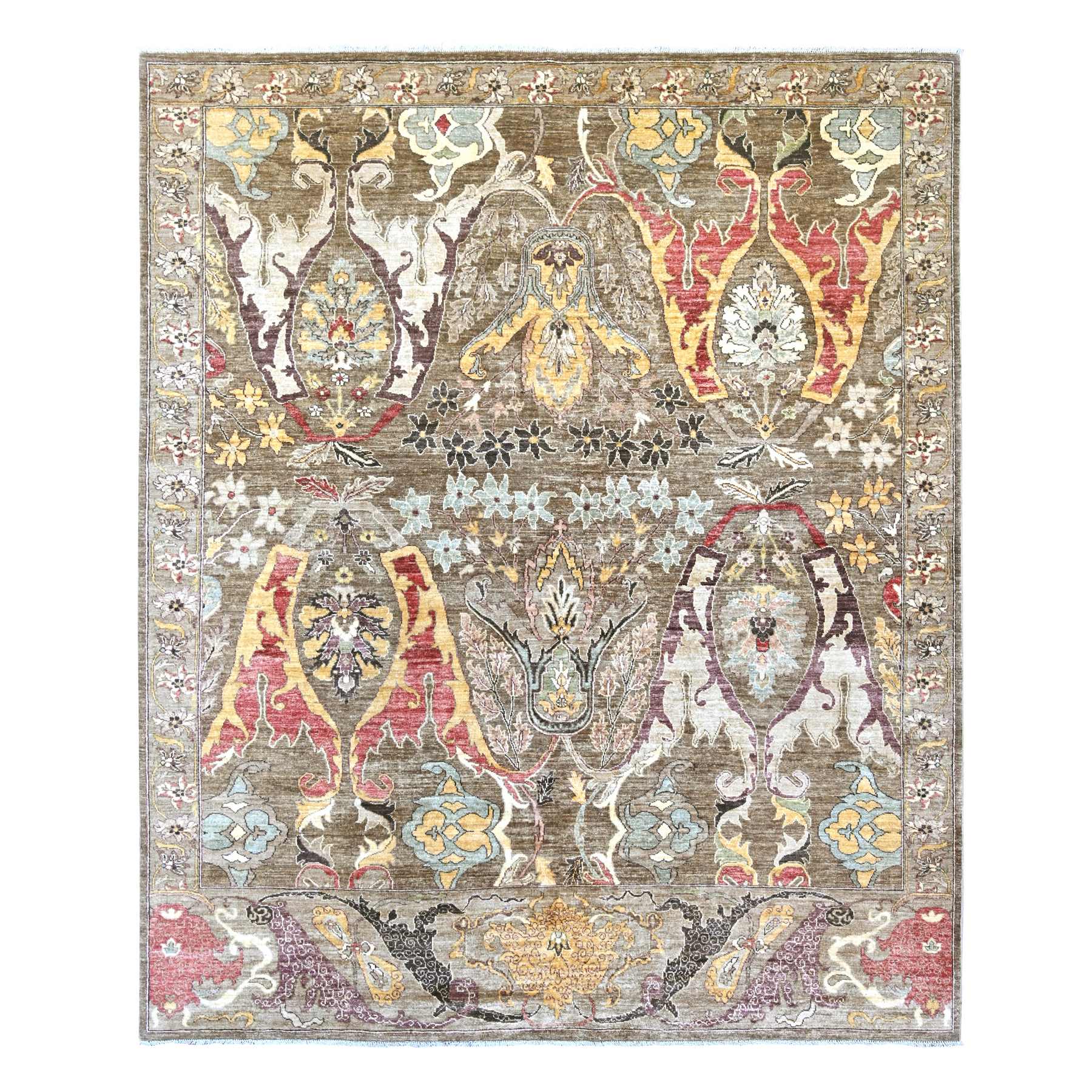 Walnut Brown, Bijar Garus Design, Aryana Grade, Vegetable Dyes, High Mountain Wool, Hand Knotted, Densely Woven, Oriental Rug